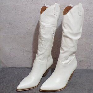 Legend Faux Leather Western Boots White Size 7.5